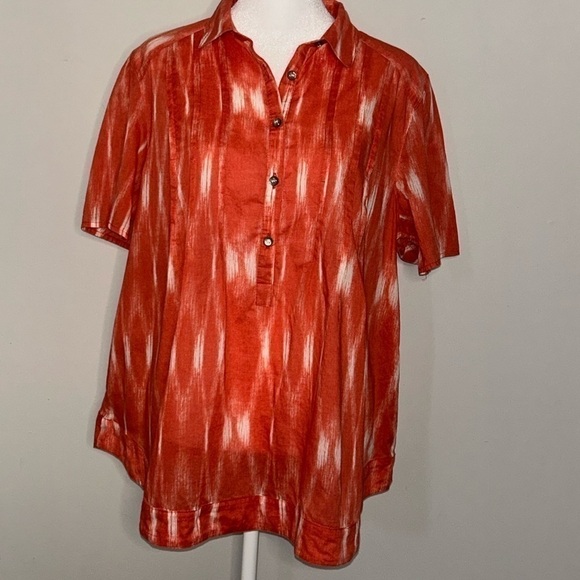 Talbots Summer Sunset Button-down Top Size Large - Picture 1 of 5